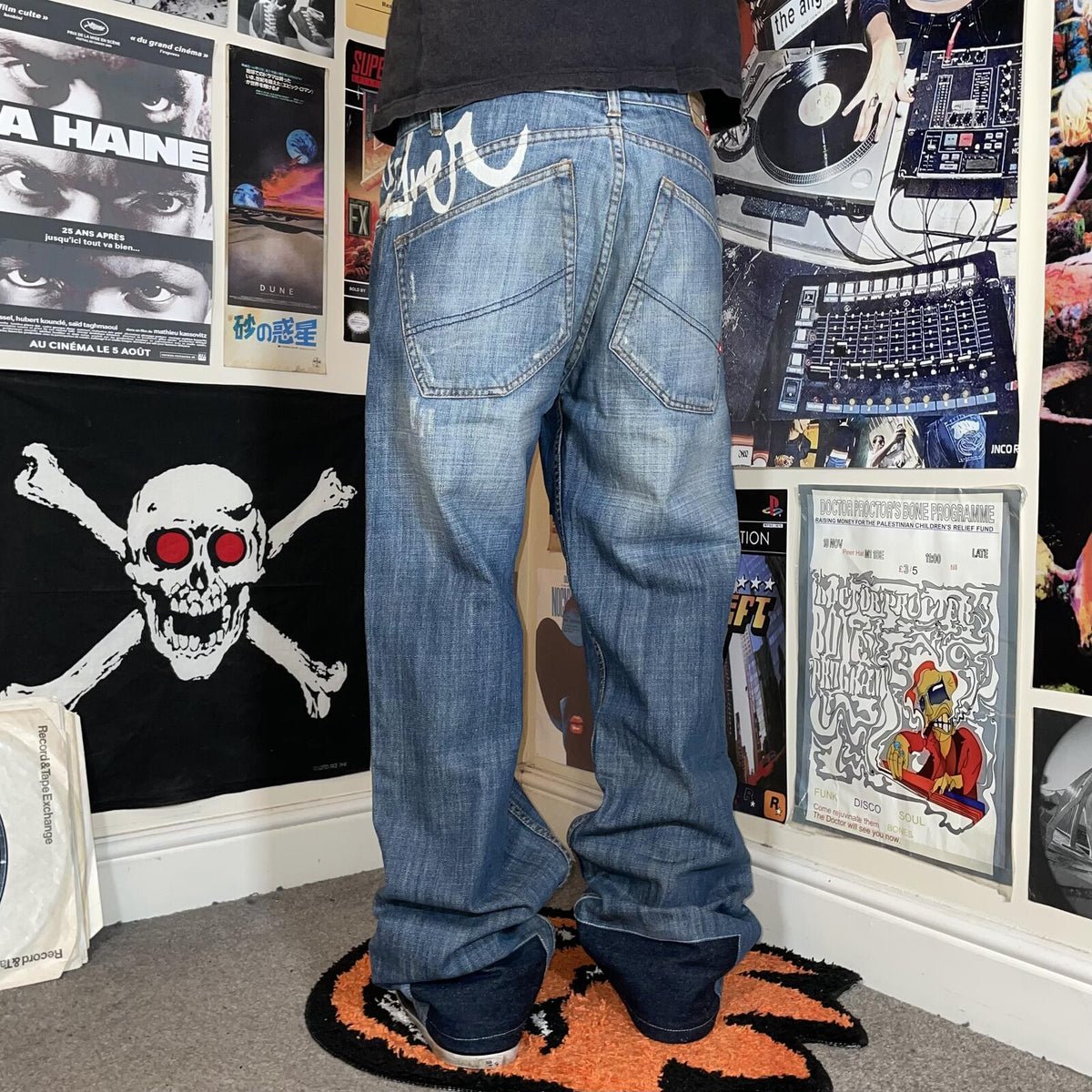 Quiksilver 00s Printed Loose Denim Jeans 34x34