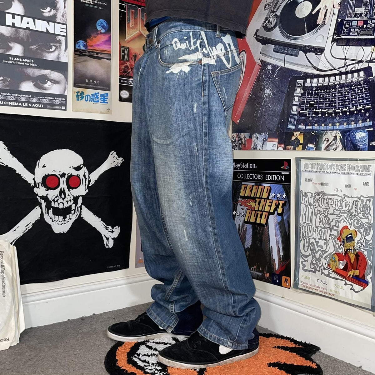 Quiksilver 00s Printed Loose Denim Jeans 34x34