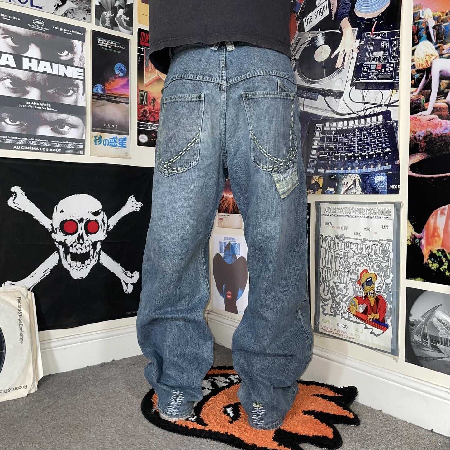 Karl Kani 00s Patched/Embroidered Baggy Jeans 32x32