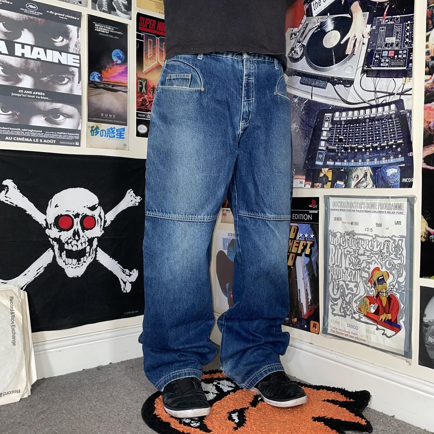 Fishbone 00s Baggy Denim Blue Jeans 34x33