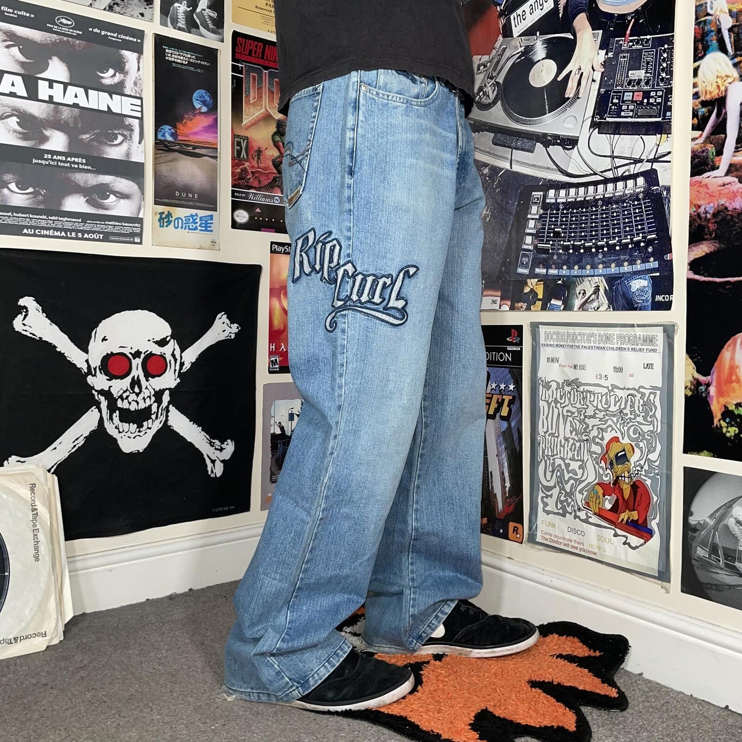 Rip Curl 00s Embroidered Surf Baggy Jeans 38x34