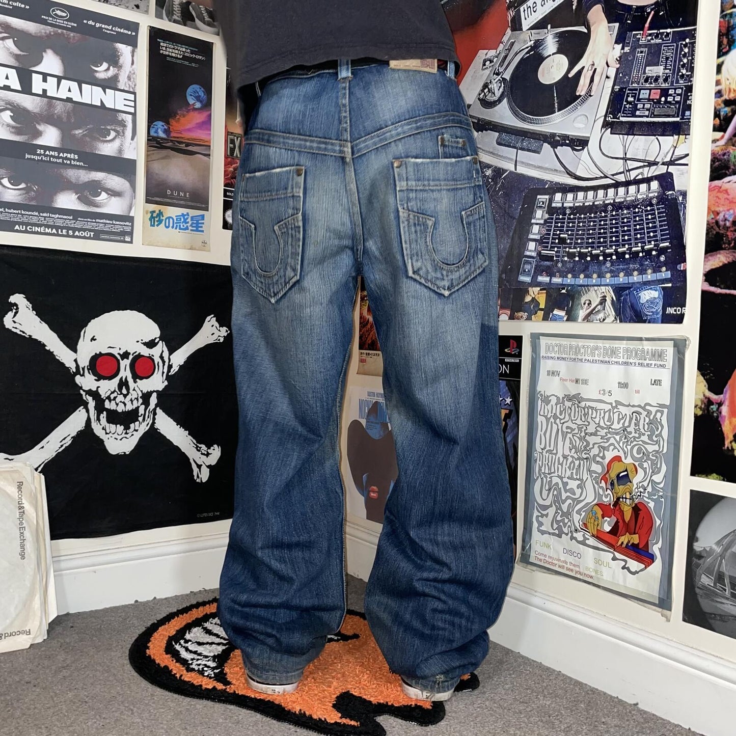 Vibes 00s Baggy 'Gold Label' Denim Blue Jeans 34x34