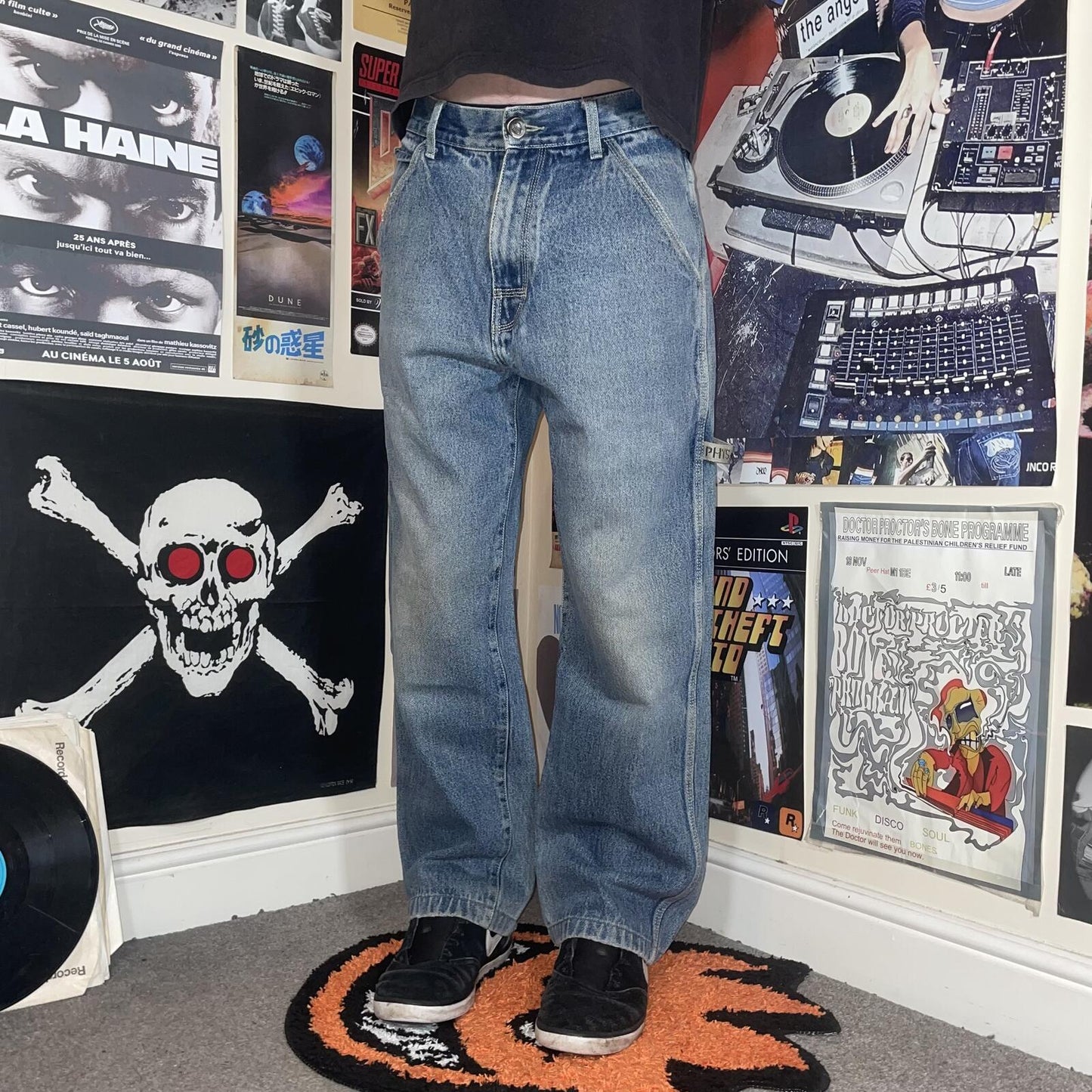 Phys.Sci 00s Baggy Denim Carpenter Jeans 32x29