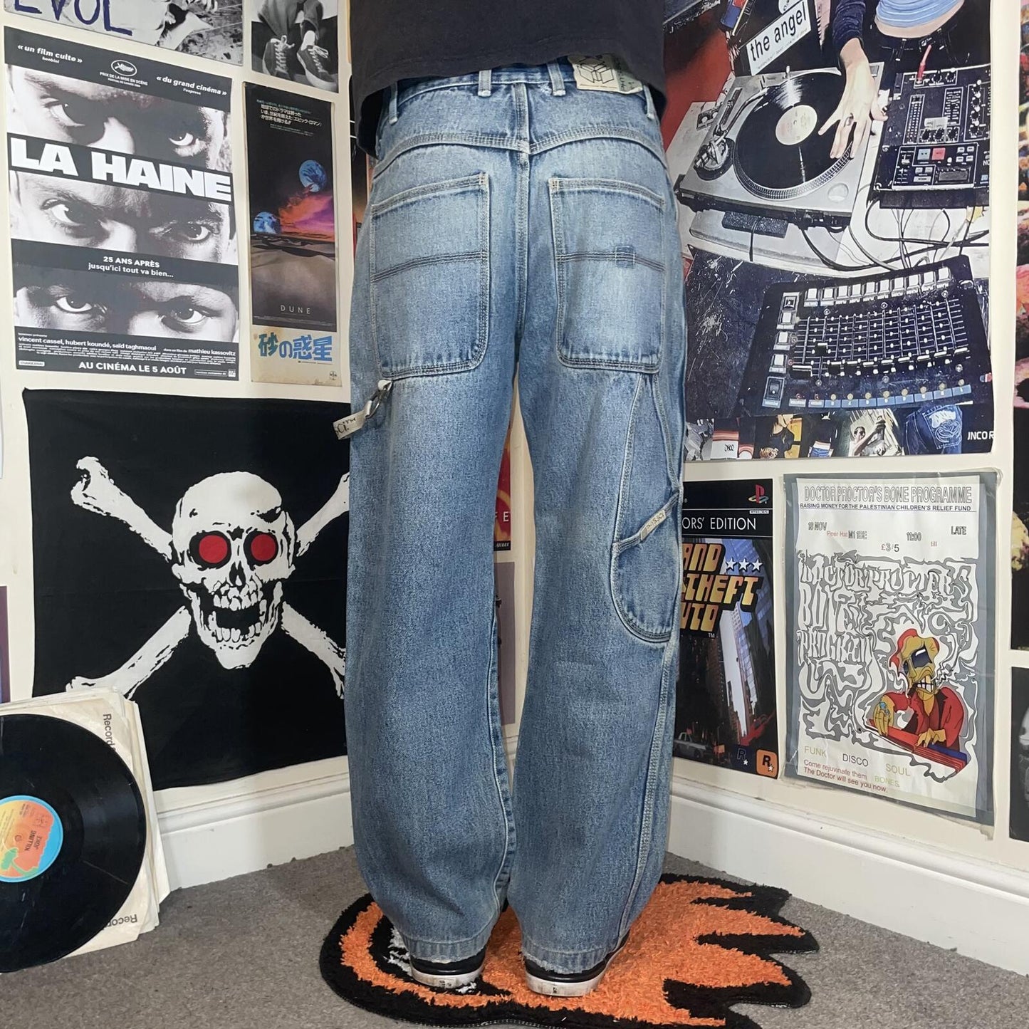 Phys.Sci 00s Baggy Denim Carpenter Jeans 32x29