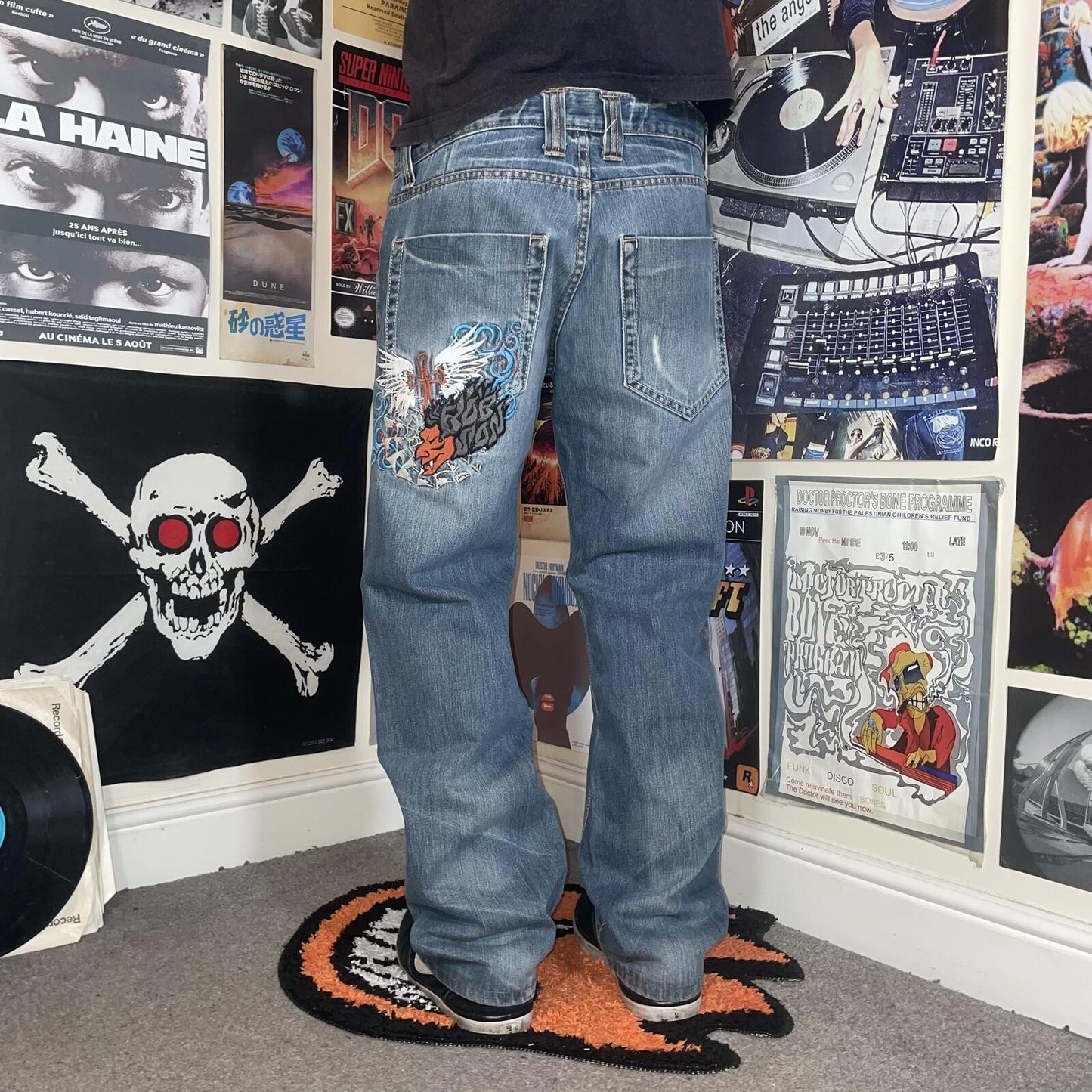 Bobson 00s Embroidered Graphic Denim Jeans 36x31