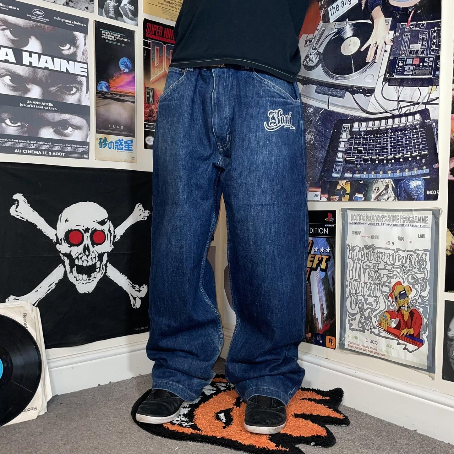 Karl Kani 00s Embroidered ‘Big K’ Baggy Denim Jeans 36x32