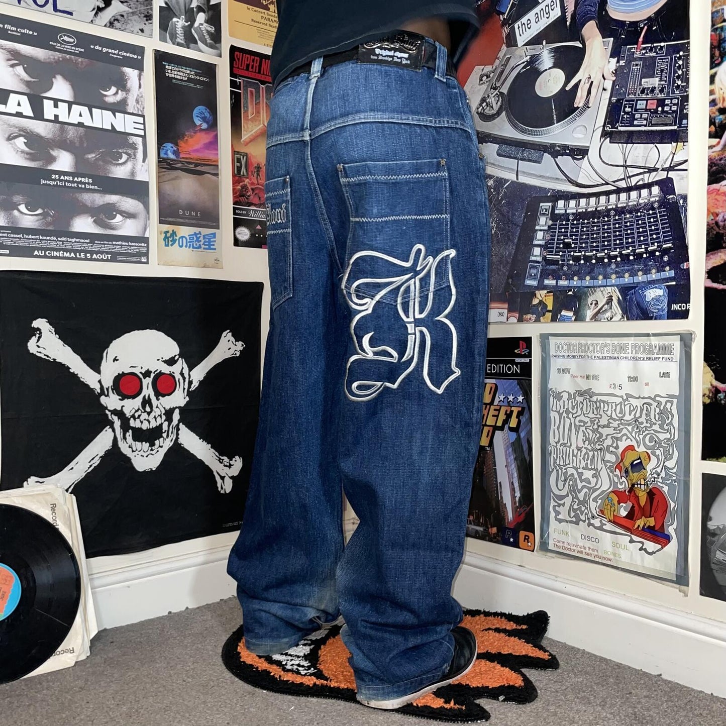 Karl Kani 00s Embroidered ‘Big K’ Baggy Denim Jeans 36x32