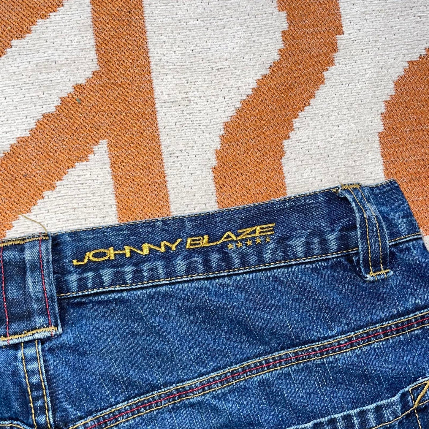 Johnny Blaze 90s Baggy Embroidered Jeans 36x34
