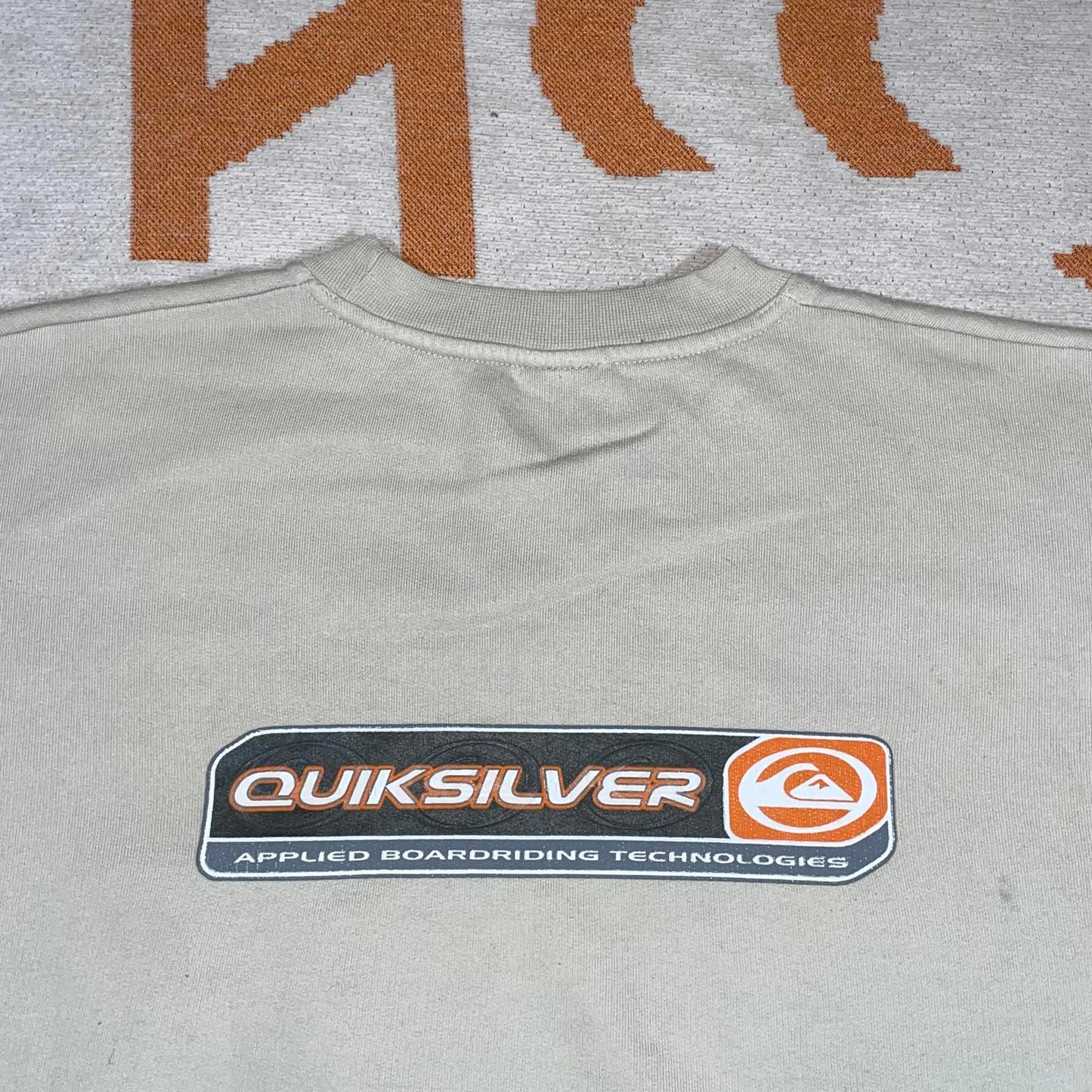 Quiksilver 00s Graphic Surf Cream Sweatshirt XL