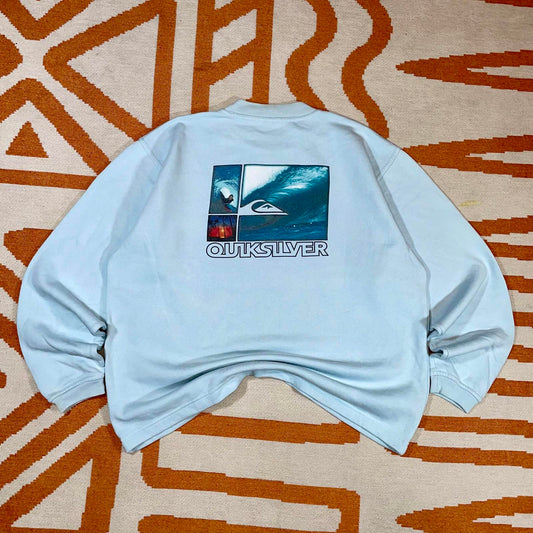 Quiksilver 90s Surf Print Sweatshirt 16/M