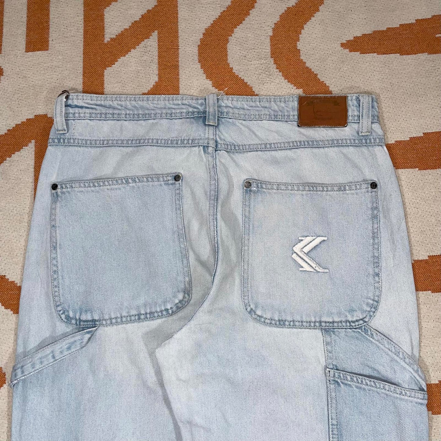 Karl Kani 00s Embroidered Light Blue Denim Jeans 34x33