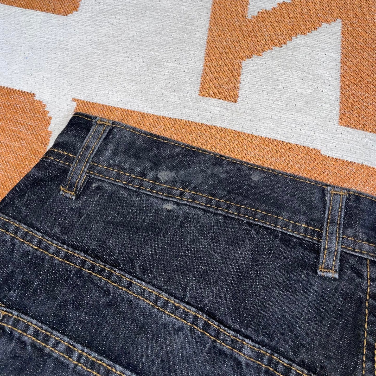 Ecko Unltd. 00s Embroidered Cursive Baggy Black Denim Jeans 36x32