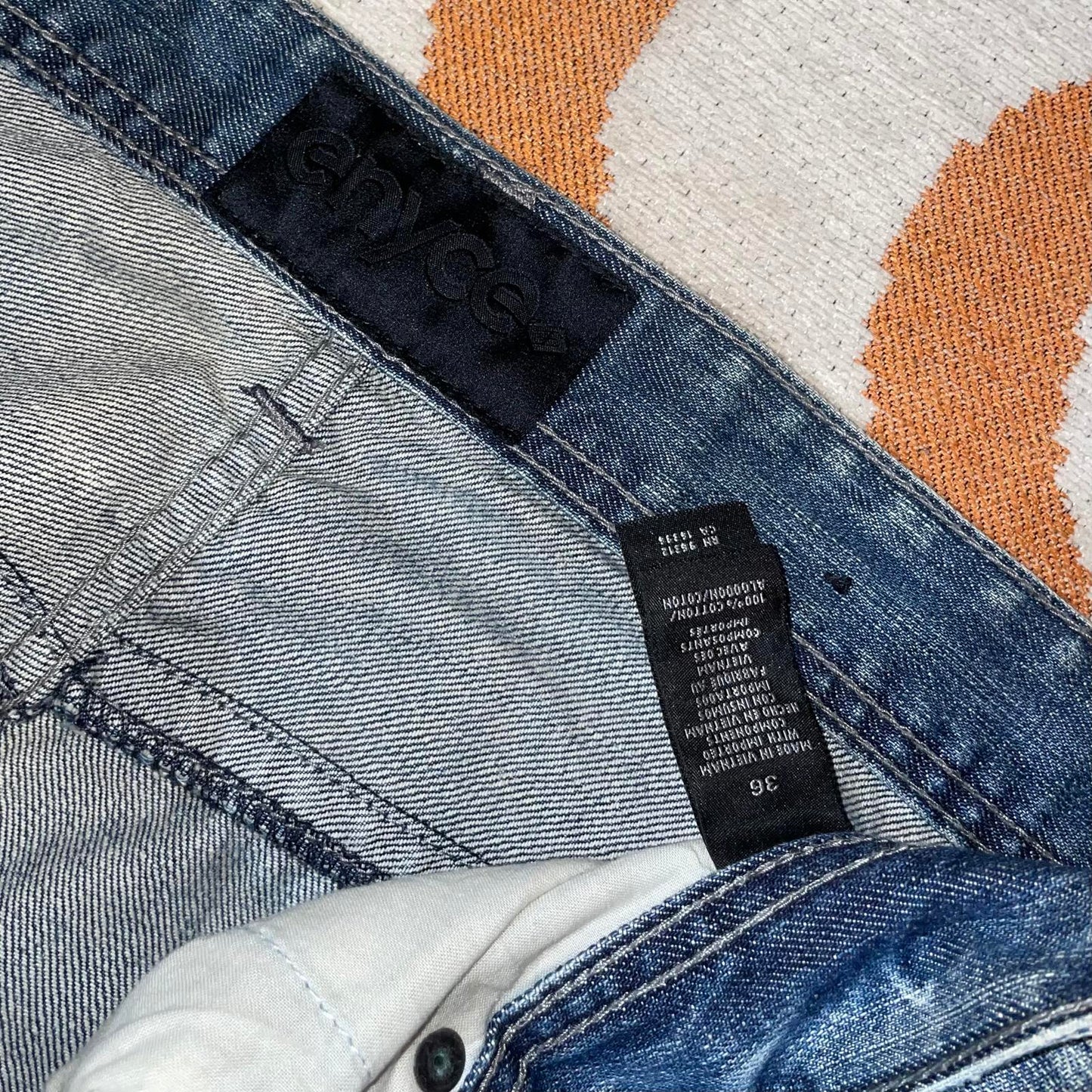 Enyce 00s Embroidered Blue Denim Jeans 36x34