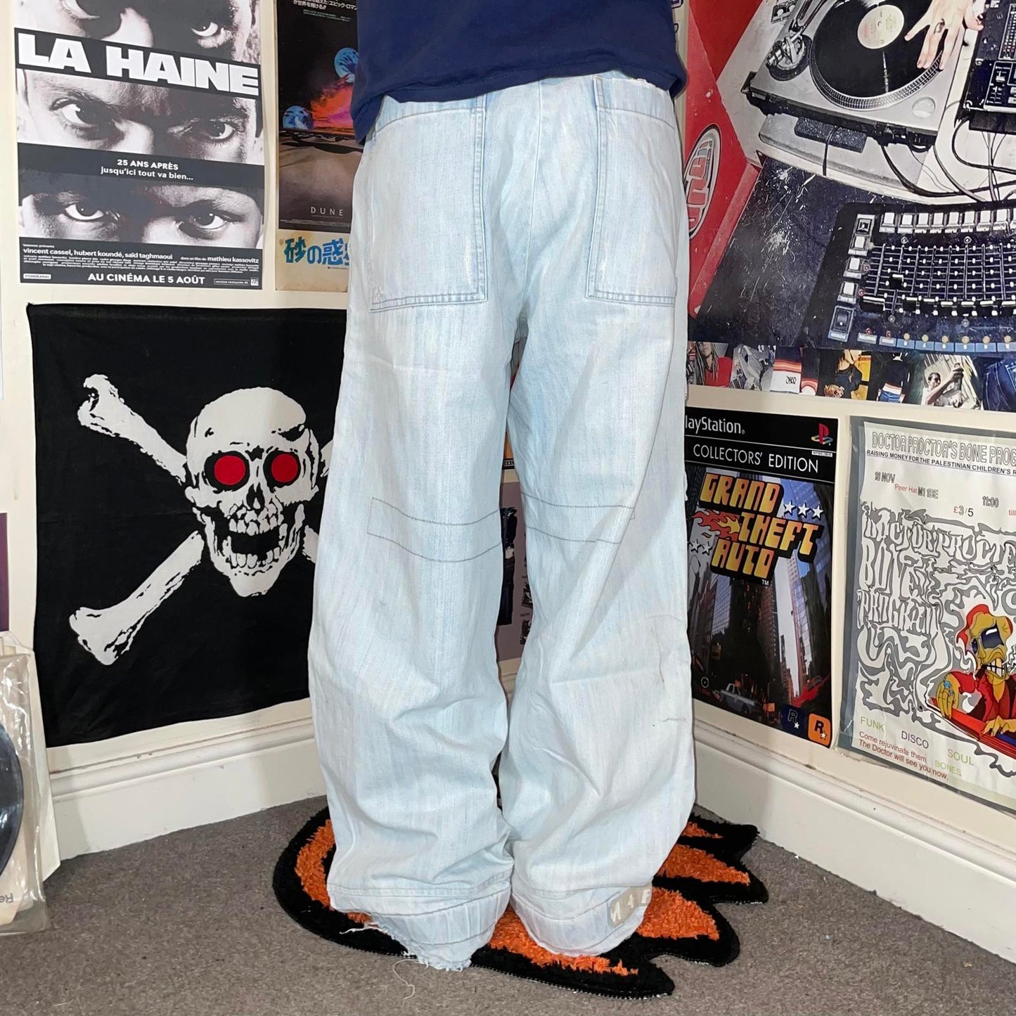 Marithè + Francois Girbaud 00s Velcro Cargo Baggy Denim Jeans 34x32