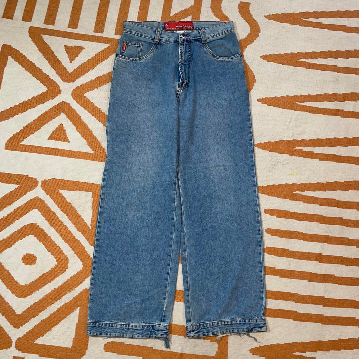 Surf Cult 90s Embroidered Baggy Cross Jeans 32x30