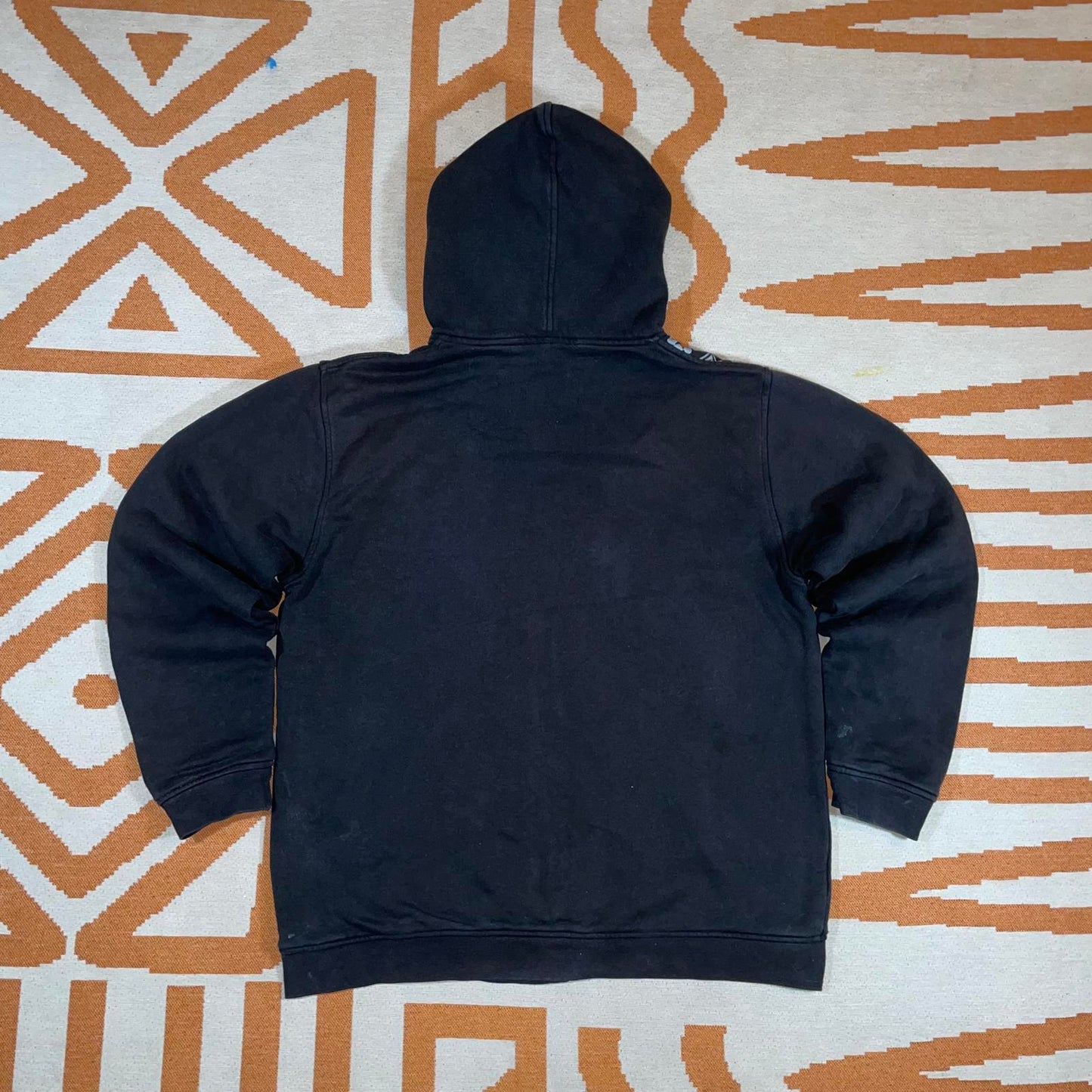 Billabong 90s Paisley Skulls Art Black Zip Hoodie L