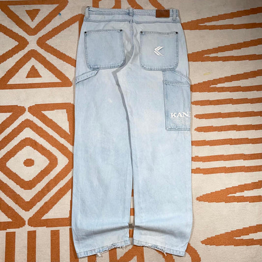 Karl Kani 00s Embroidered Light Blue Denim Jeans 34x33