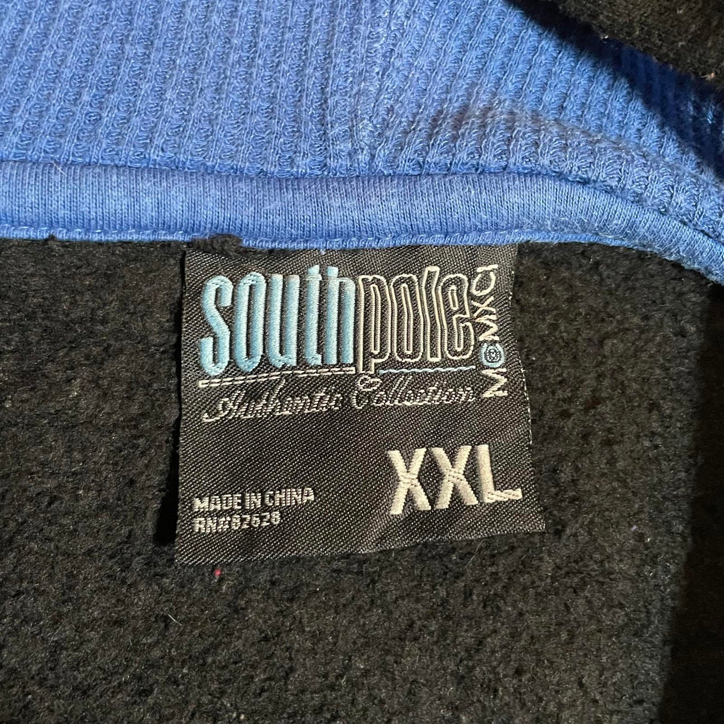 Southpole 90s Embroidered Black/Blue Zip Hoodie XXL