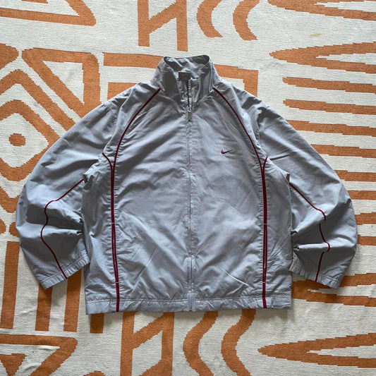 Nike 00s Grey/Red Track Jacket M