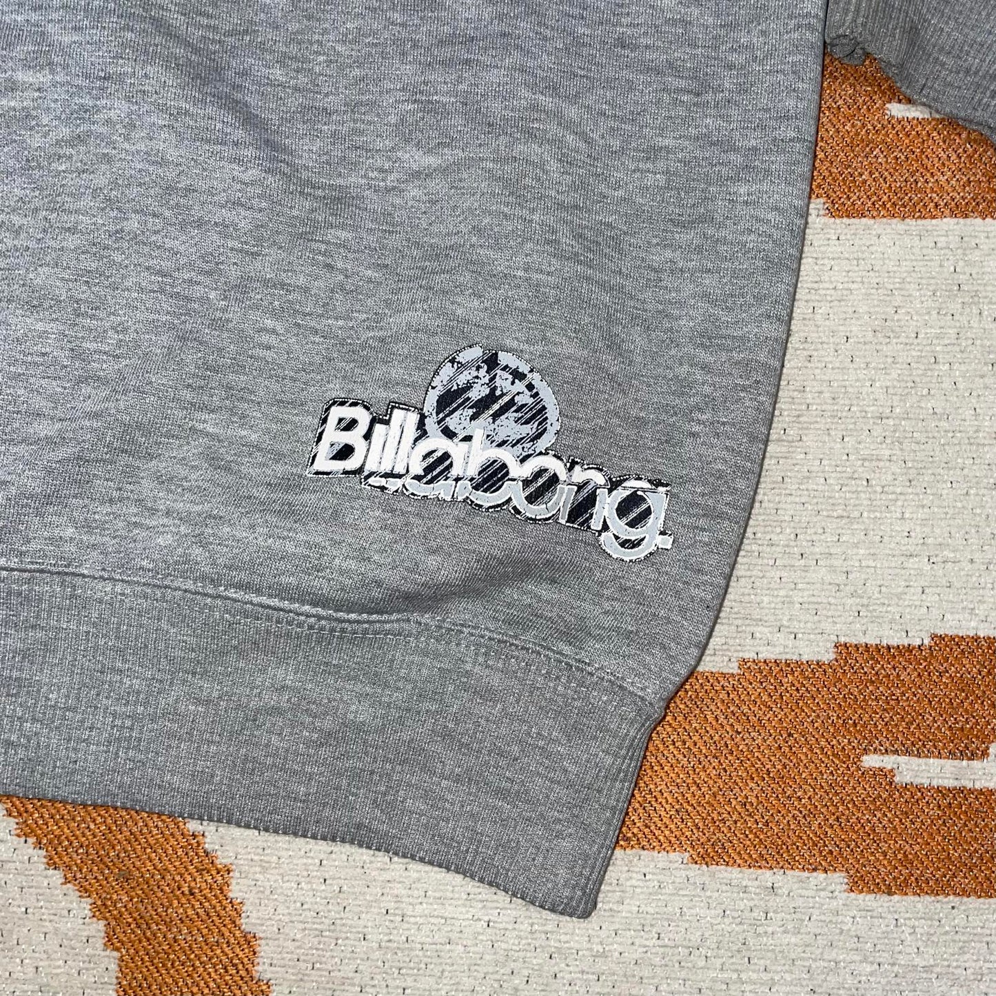 Billabong 90s Embroidered Spell-Out Grey Hoodie XL