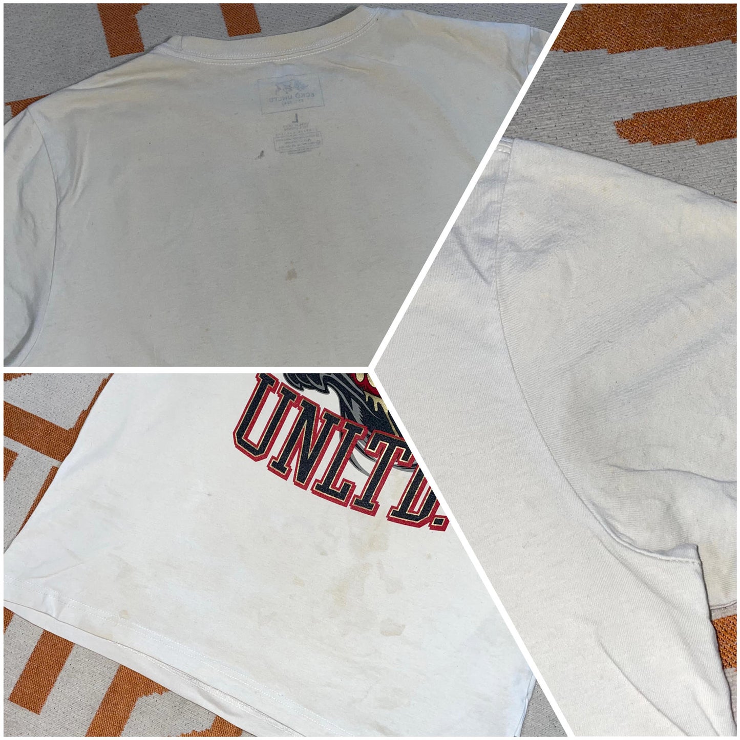 Ecko Unltd. 00s Rhino Print Cream/Gold T-Shirt L