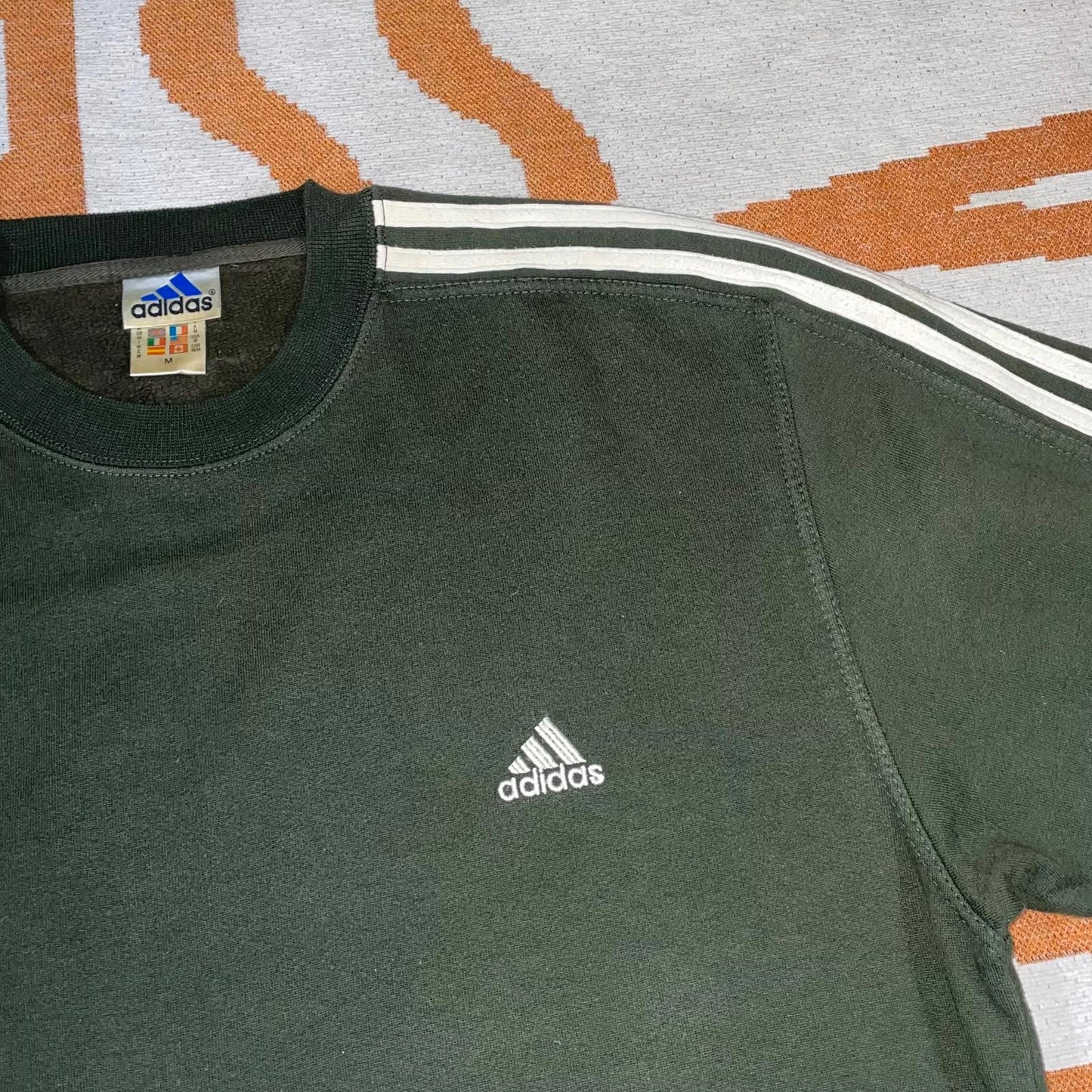 Adidas 90s Embroidered Green Sweatshirt M