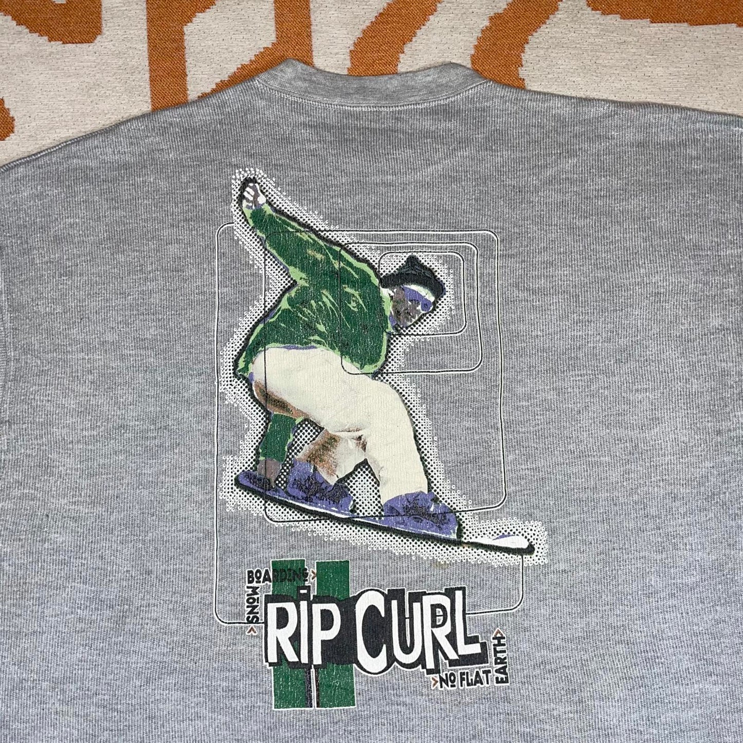 Rip Curl 90s Snowboarder Graphic Grey Sweatshirt XL