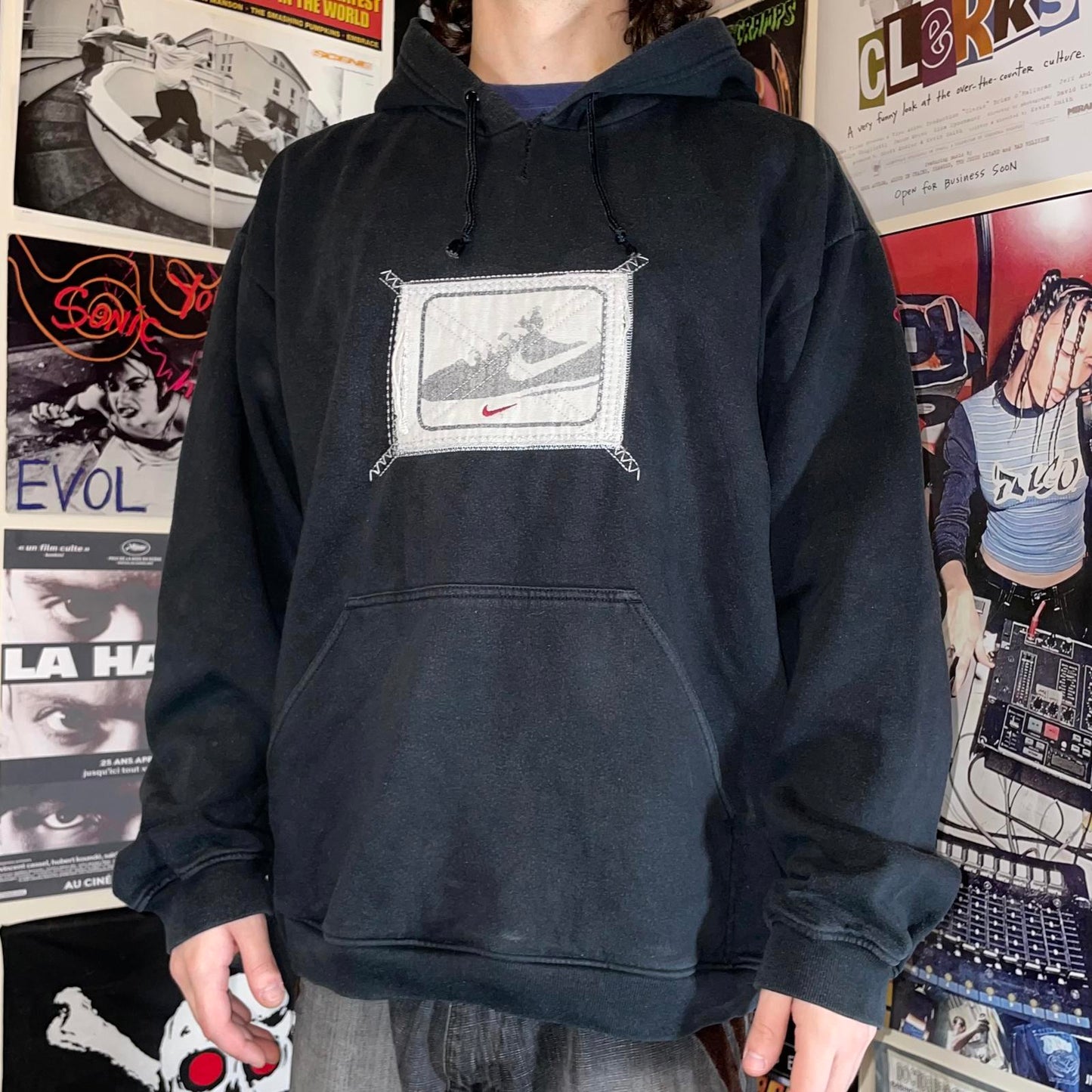 Nike 00s Cortez Patched Swoosh Hoodie XL