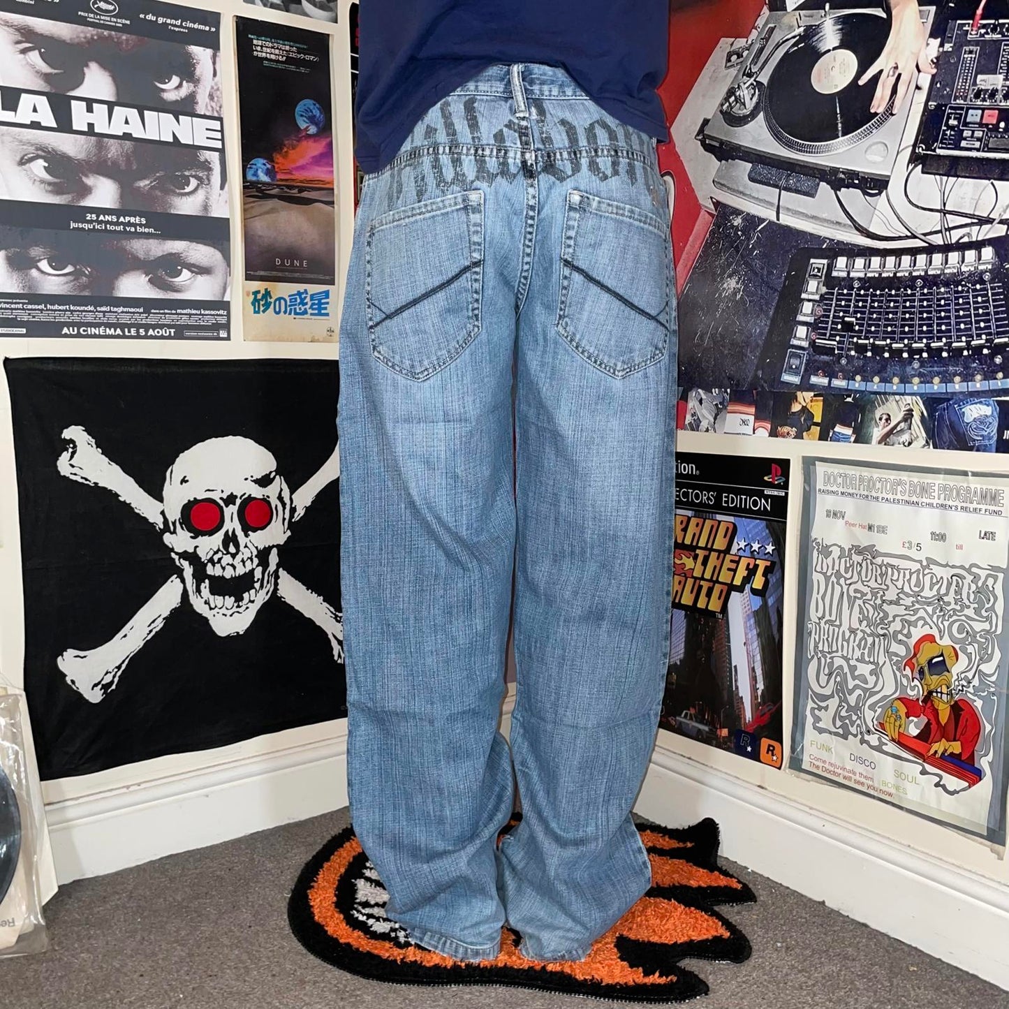 Billabong 00s Printed Denim Blue Surf Jeans 32x31