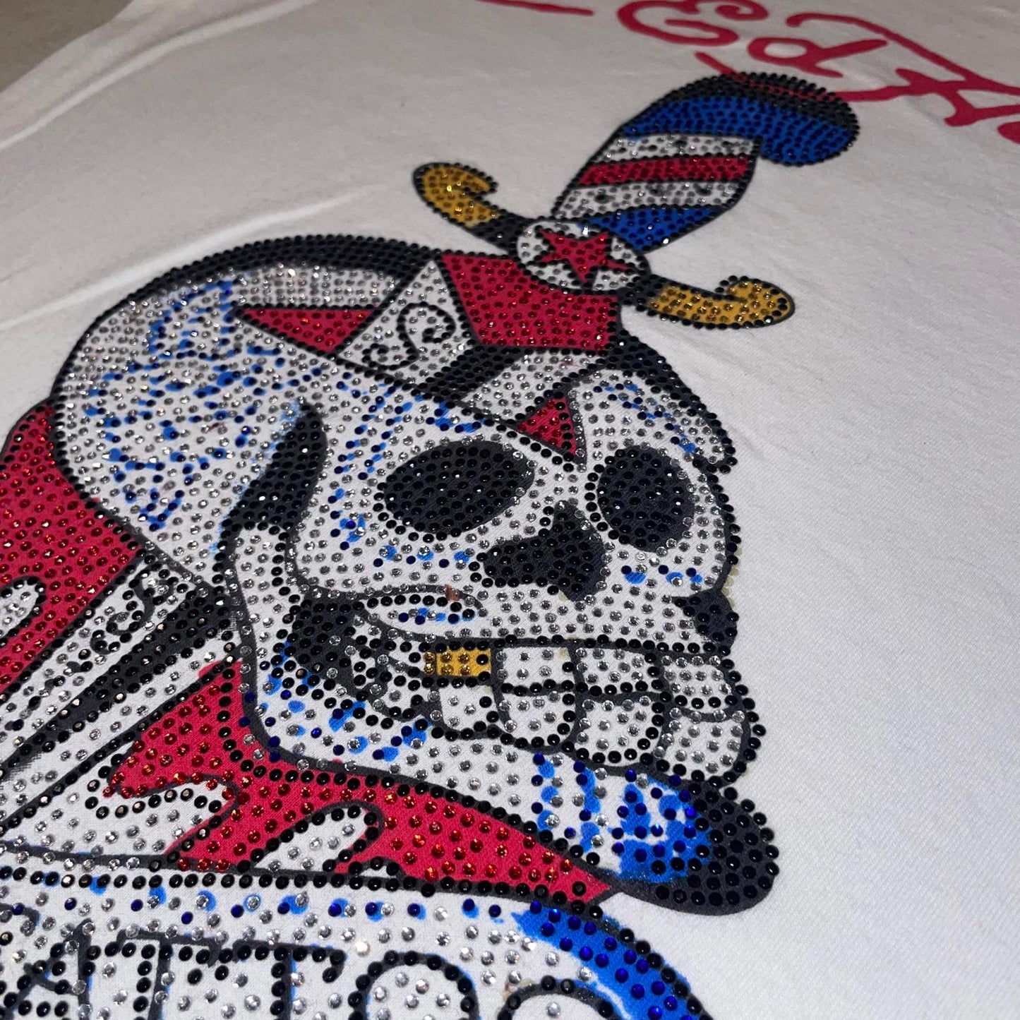 Ed Hardy 00s Embellished Skull T-Shirt L