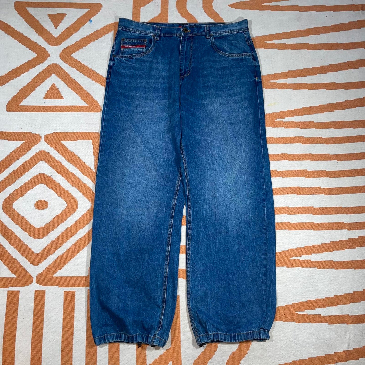 Ecko Unltd. 00s Embroidered Cursive Baggy Blue Jeans 38x34