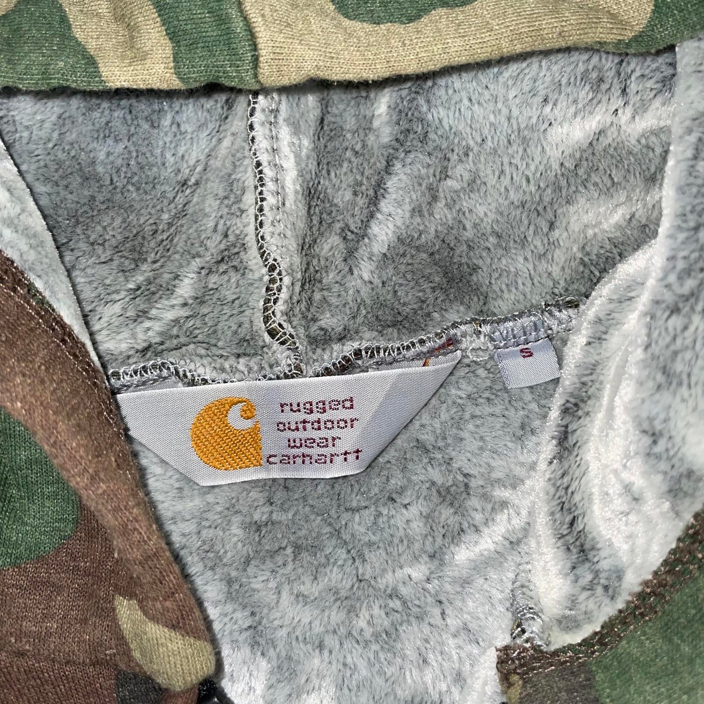 Carhartt 90s Camo Zip Patched Hoodie S