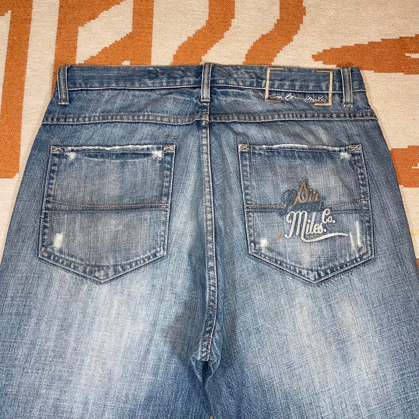Sir Benni Miles 90s Embroidered Blue Denim Jeans 32x33