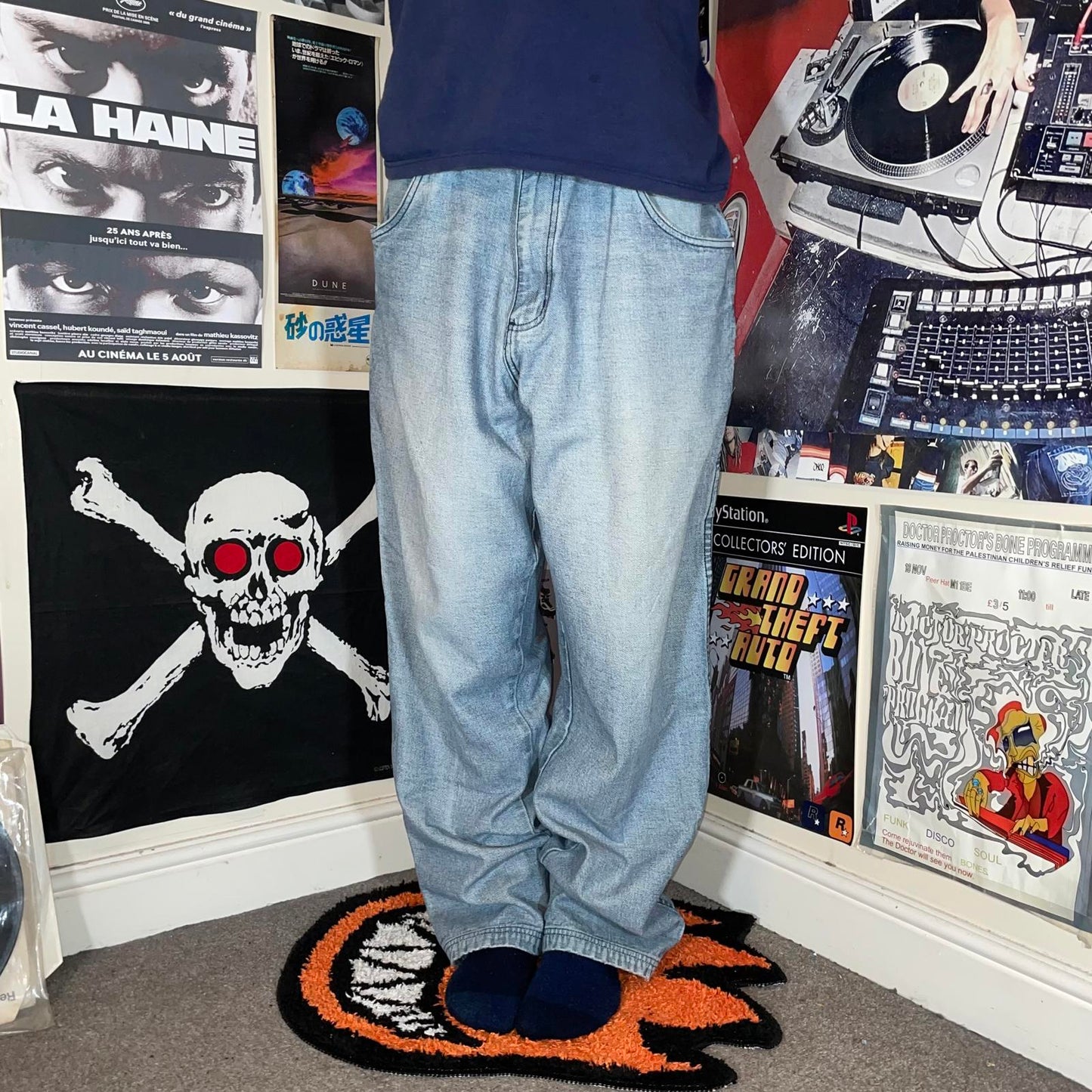 Fubu 90s Baggy Light Blue Denim Carpenter Jeans 36x34