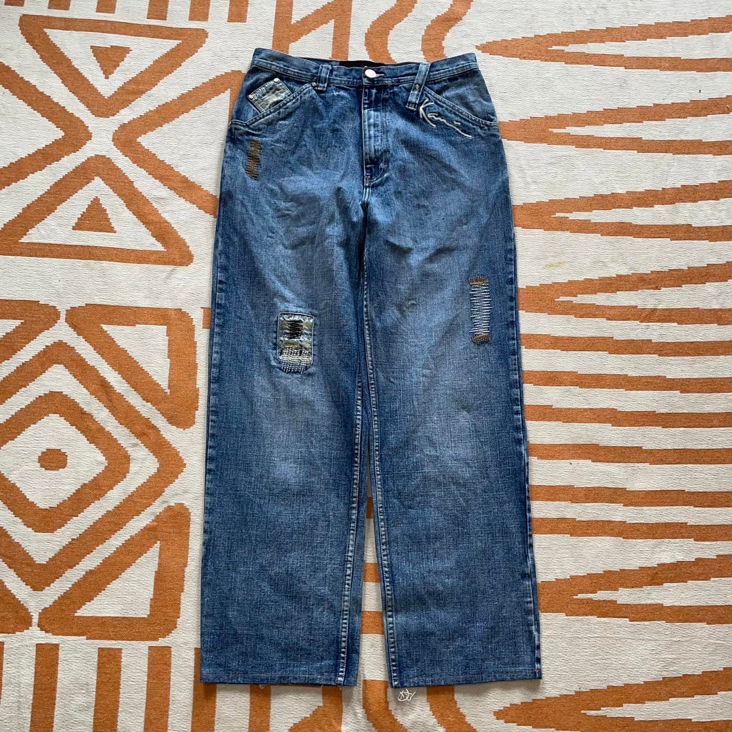Karl Kani 90s Patched Baggy Jeans 32x34