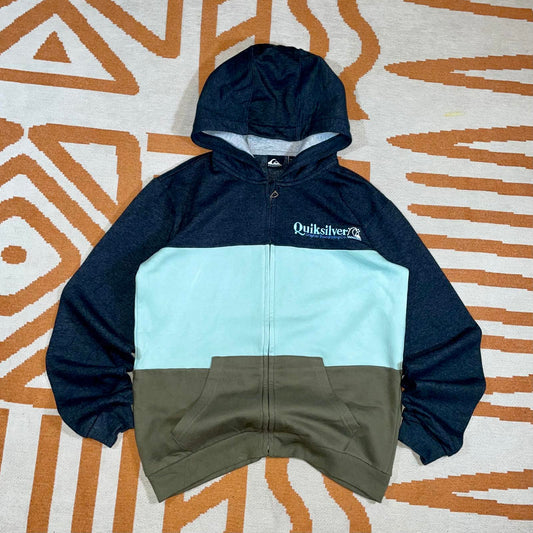 Quiksilver 00s Panelled Zip Hoodie 16/XL