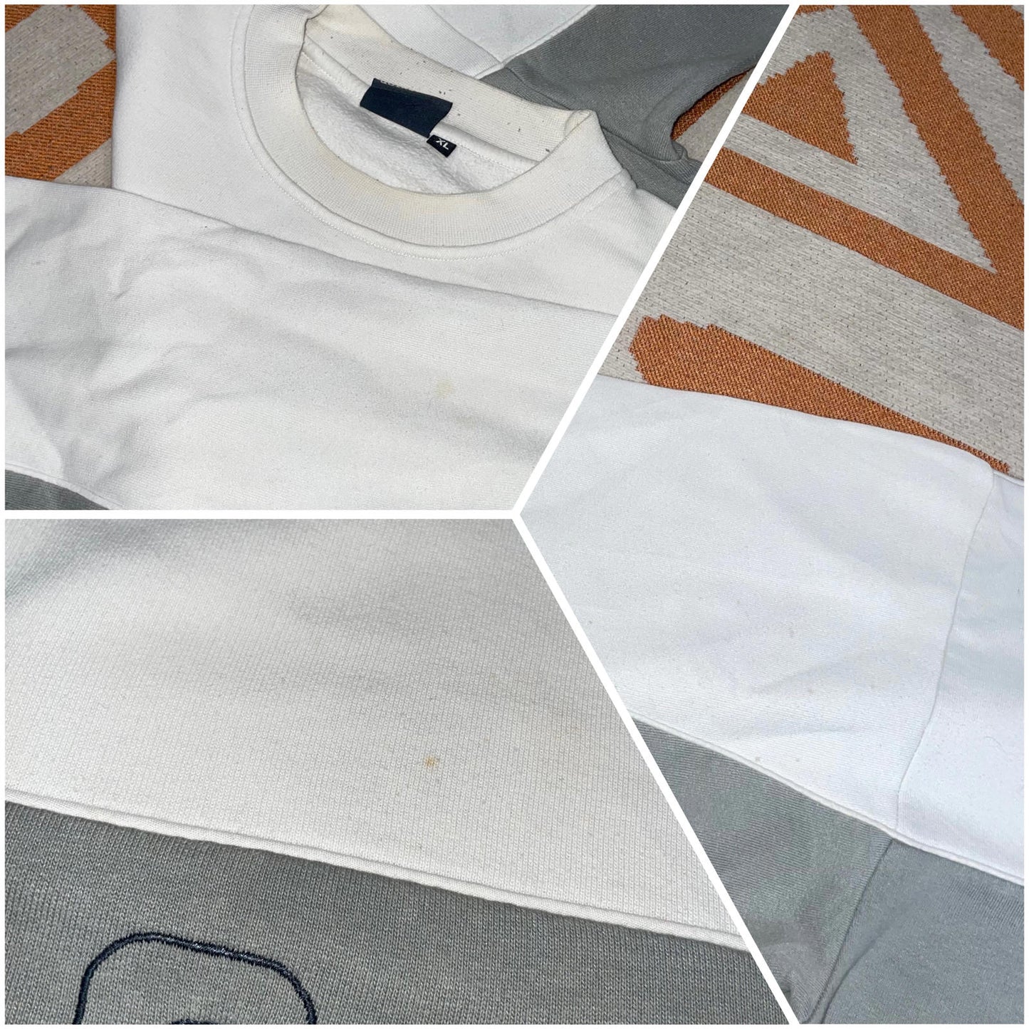 Quiksilver 00s Panelled Embroidered Logo Sweatshirt XL