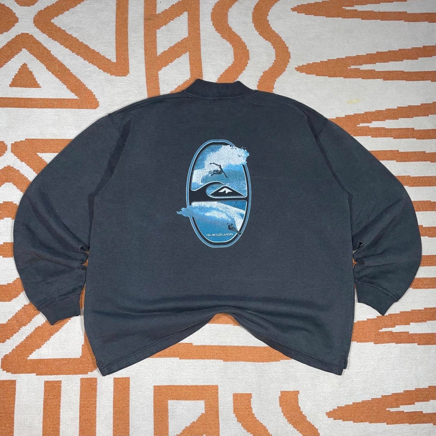 Quiksilver 90s Surf/Snow Print Sweatshirt L