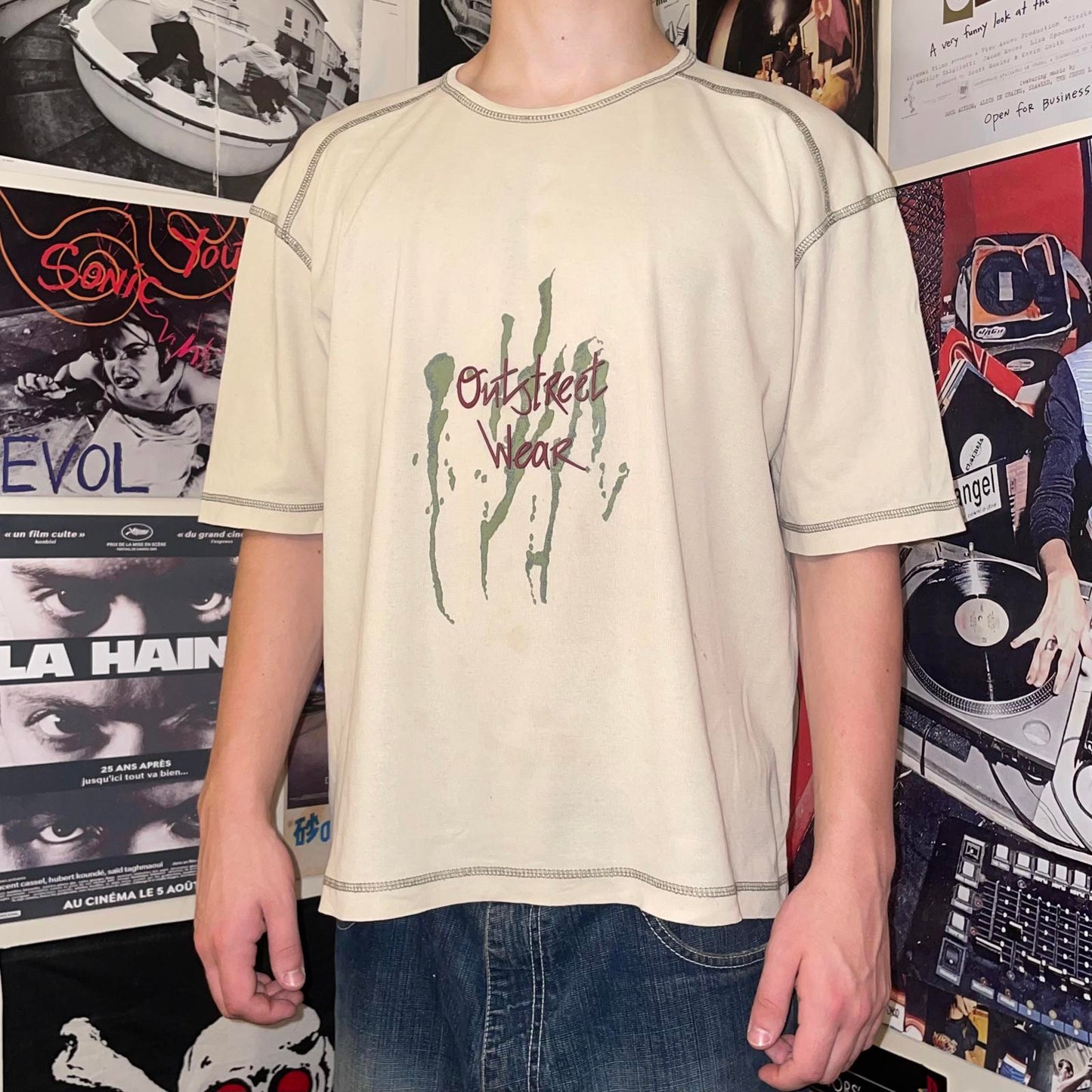 Crossball 00s Textured Graphic T-Shirt XXL