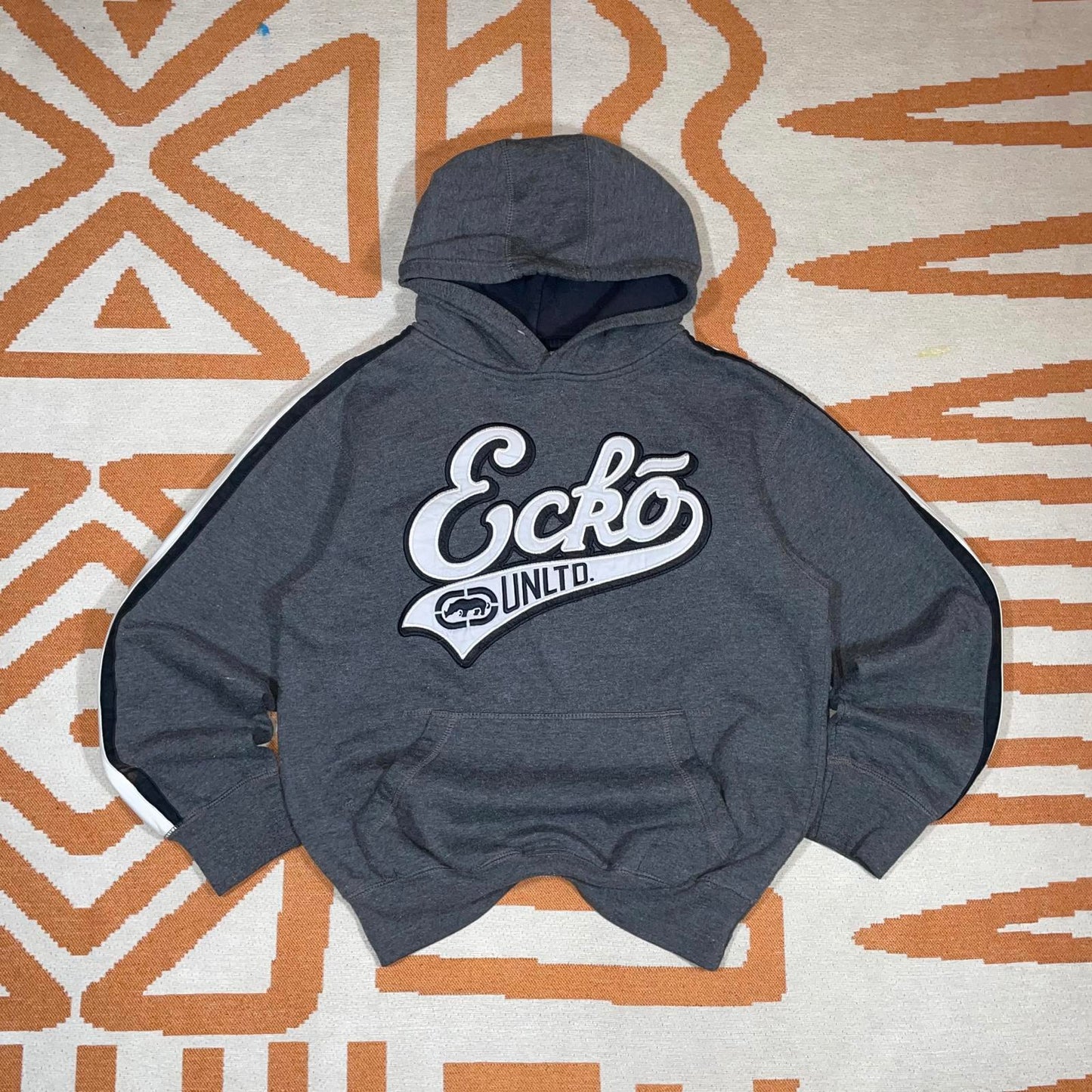 Ecko Unltd. 00s Embroidered Signature Grey Hoodie XS