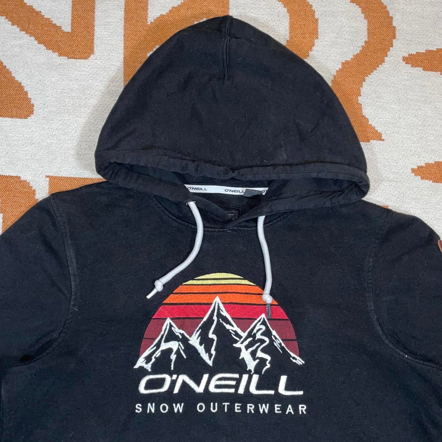 O’Neill 00s Embroidered Mountain Black Hoodie S