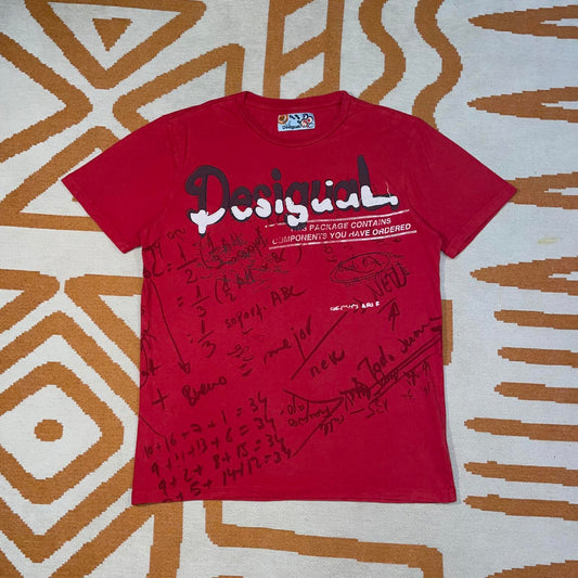 Desigual 00s Embroidered Graphic T-Shirt L