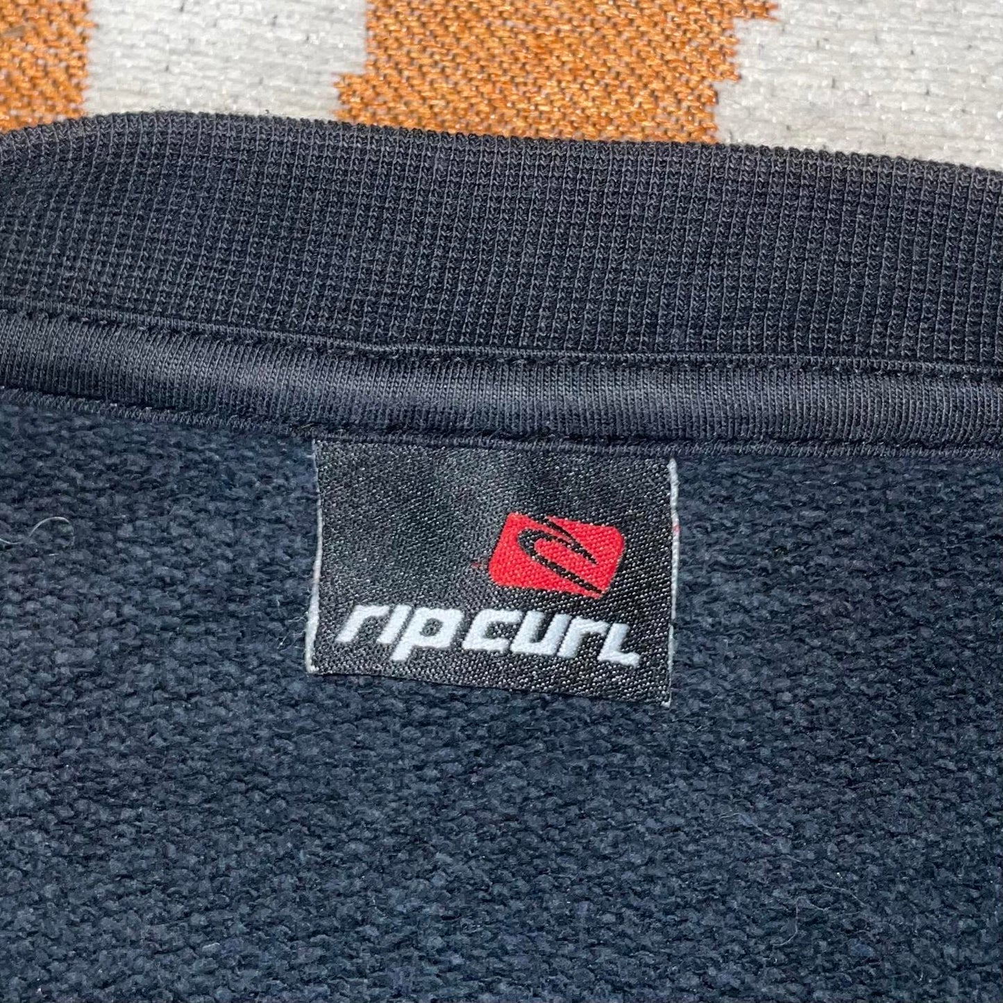 Rip Curl 90s Print Logo Black Sweatshirt L
