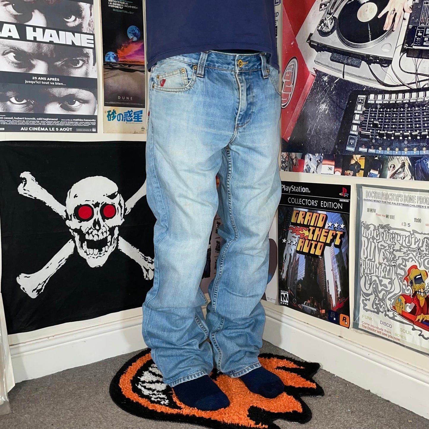 Quiksilver 00s Blue Denim Surf Jeans 31x33