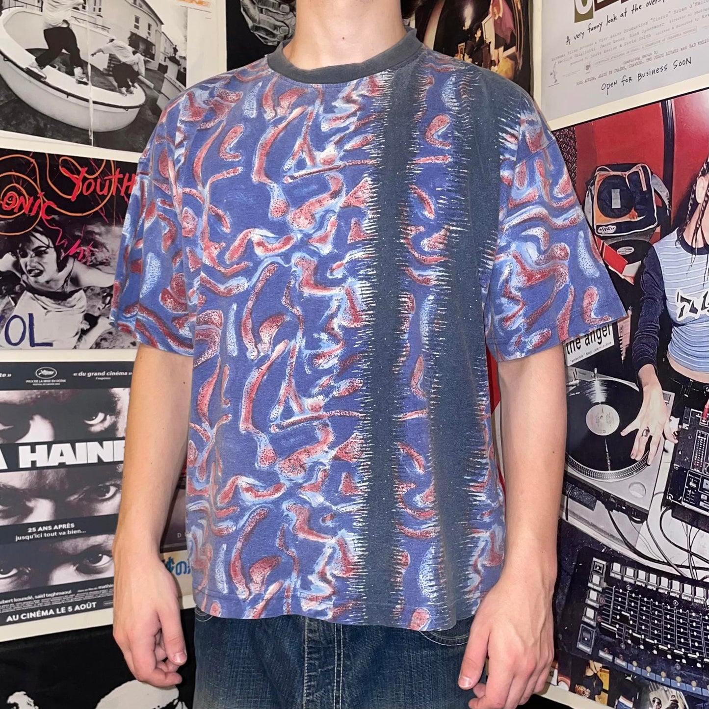 Jinglers 90s Funky Pattern T-Shirt M