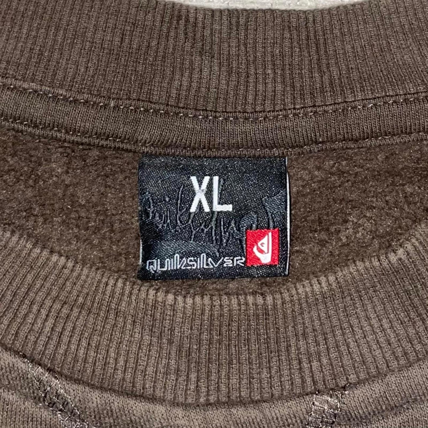 Quiksilver 00s Monogram Print Brown Sweatshirt XL