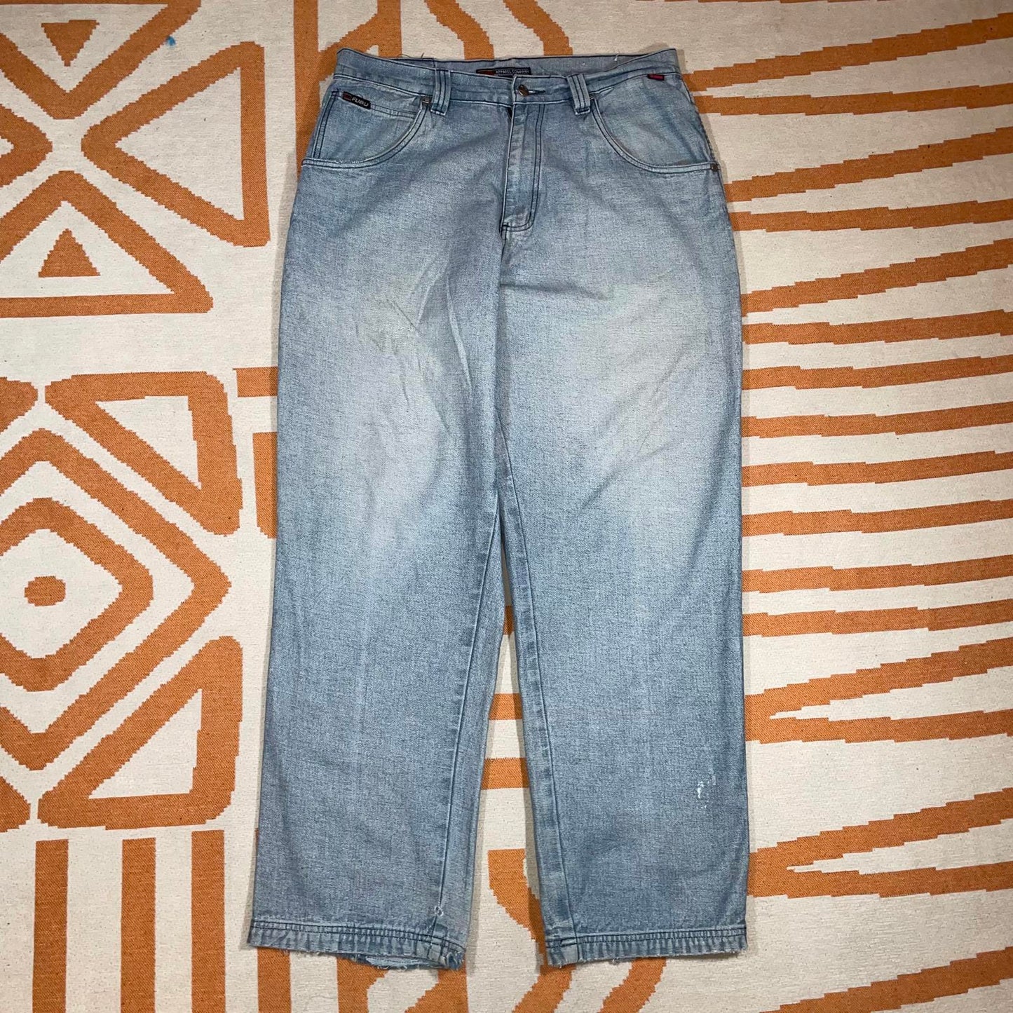 Fubu 90s Baggy Light Blue Denim Carpenter Jeans 36x34