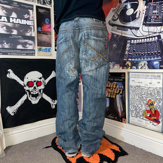 Quiksilver 00s Distressed Surf Jeans 34x32