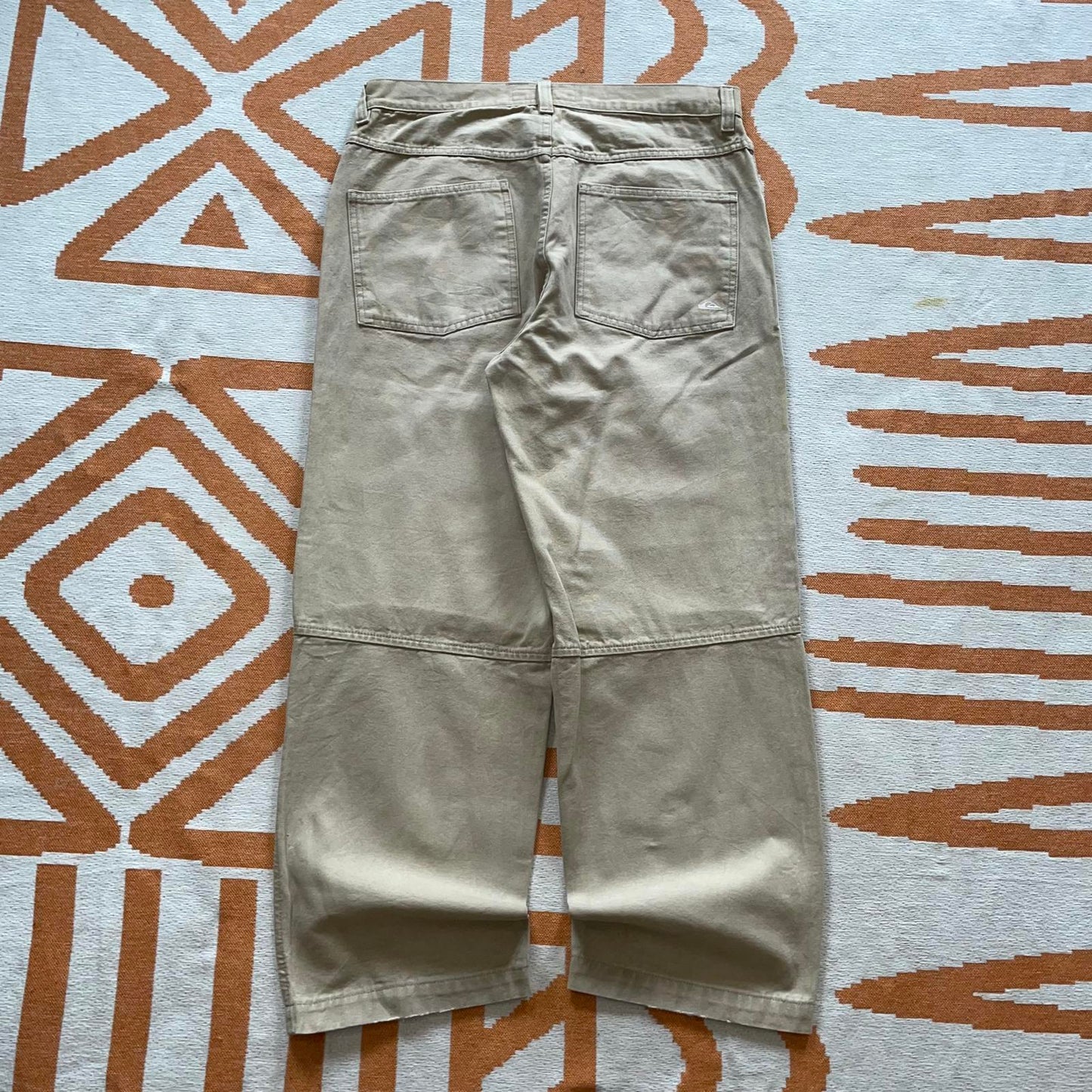Quiksilver 00s Tan Embroidered Jeans 32x30