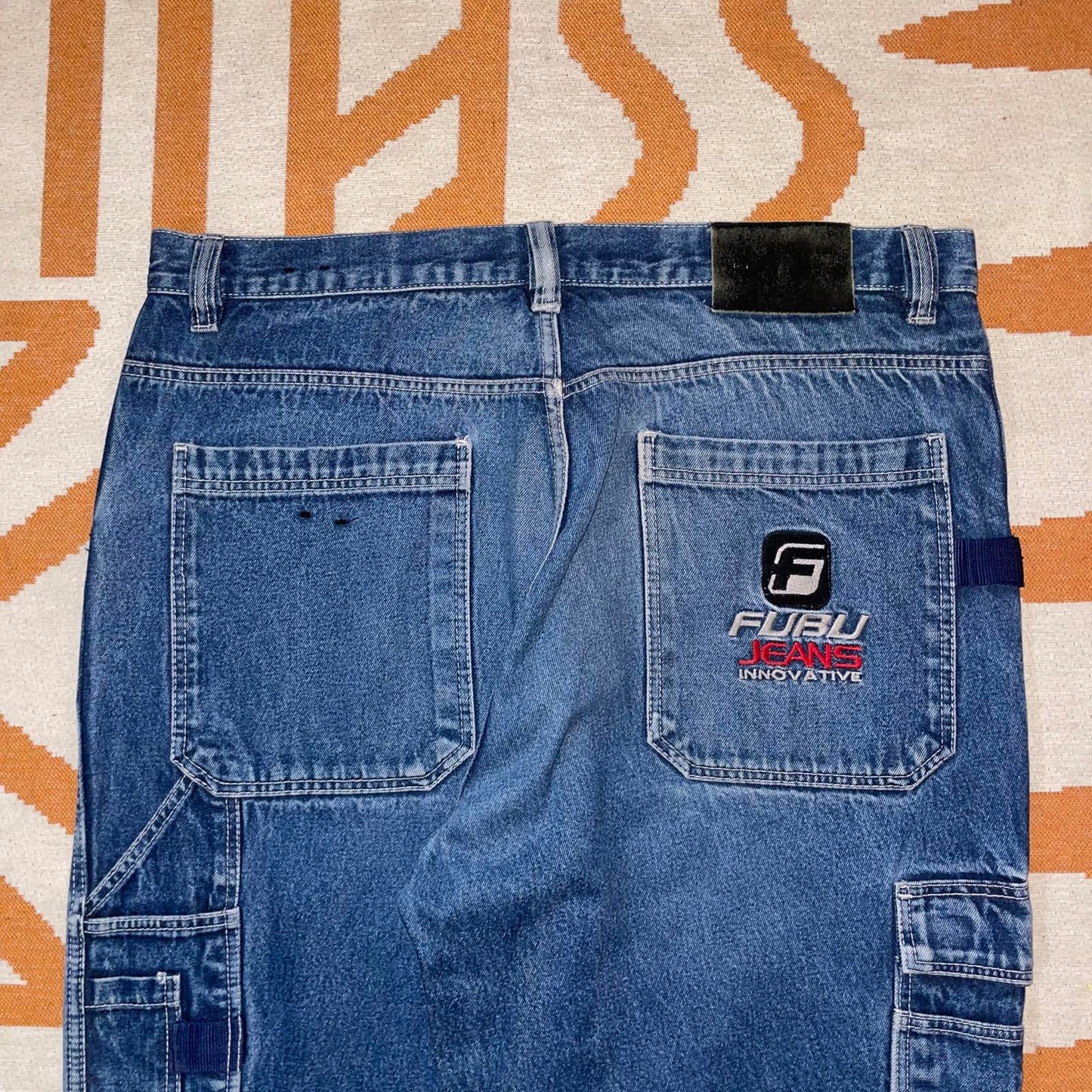 FUBU 90s Baggy Embroidered Jeans 42x34